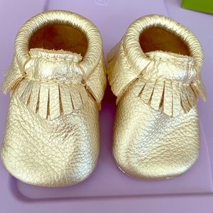 Freshly Picked gold moccasins